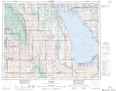 062J Neepawa Canadian topographic map, 1:250,000 scale