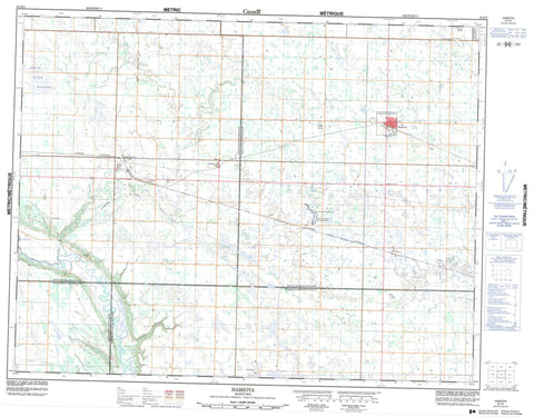 062K02 Hamiota Canadian topographic map, 1:50,000 scale