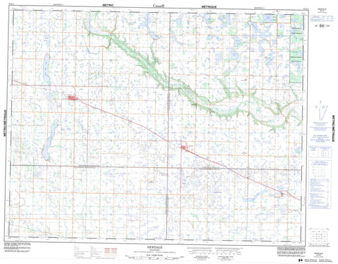 062K08 Newdale Canadian topographic map, 1:50,000 scale