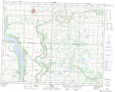 062N03 Roblin Canadian topographic map, 1:50,000 scale