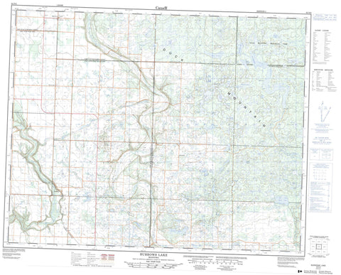 062N06 Burrows Lake Canadian topographic map, 1:50,000 scale