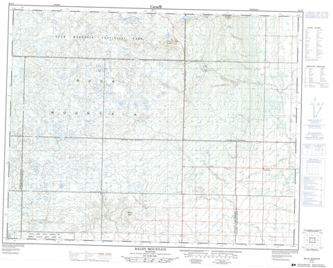 062N07 Baldy Mountain Canadian topographic map, 1:50,000 scale