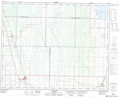 062N09 Garland Canadian topographic map, 1:50,000 scale