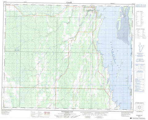 062N16 Sagemace Bay Canadian topographic map, 1:50,000 scale