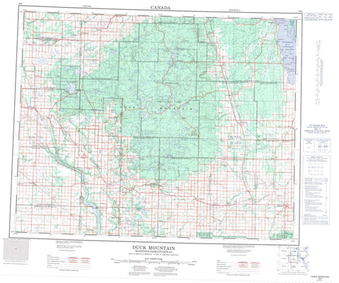 062N Duck Mountain Canadian topographic map, 1:250,000 scale