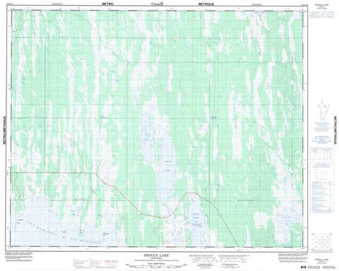 062O14 Proulx Lake Canadian topographic map, 1:50,000 scale