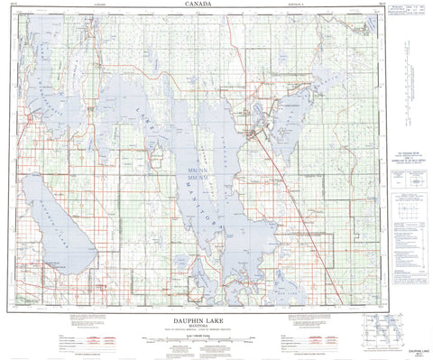 062O Dauphin Lake Canadian topographic map, 1:250,000 scale