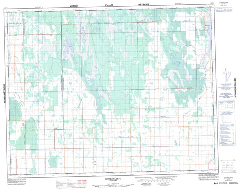 062P03 Shorncliffe Canadian topographic map, 1:50,000 scale