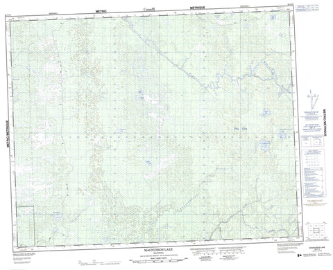 062P16 Magnusson Lake Canadian topographic map, 1:50,000 scale