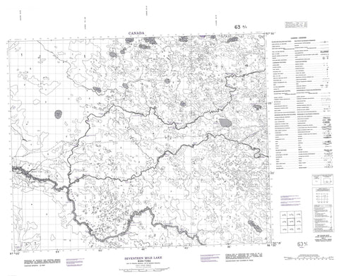 063A07 Seventeen Mile Lake Canadian topographic map, 1:50,000 scale