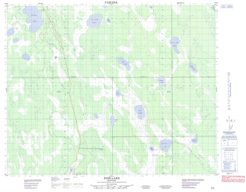 063B02 Pine Lake Canadian topographic map, 1:50,000 scale