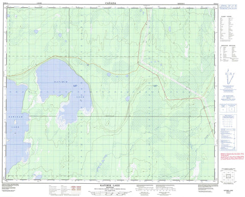 063B14 Katimik Lake Canadian topographic map, 1:50,000 scale