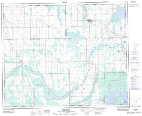 063D12 Bjorkdale Canadian topographic map, 1:50,000 scale