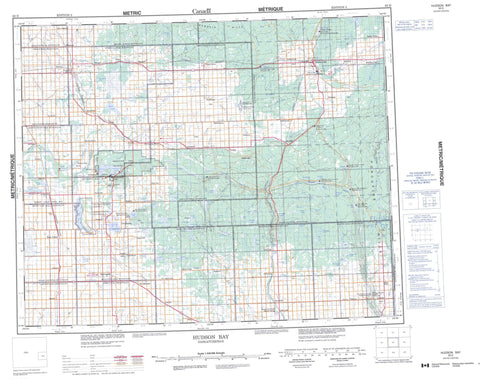 063D Hudson Bay Canadian topographic map, 1:250,000 scale