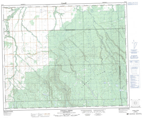 063E03 Connell Creek Canadian topographic map, 1:50,000 scale