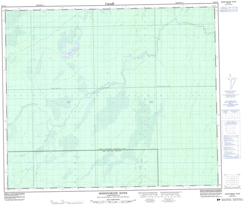 063E13 Missipuskiow River Canadian topographic map, 1:50,000 scale