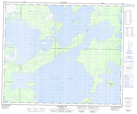 063F16 Crossing Bay Canadian topographic map, 1:50,000 scale