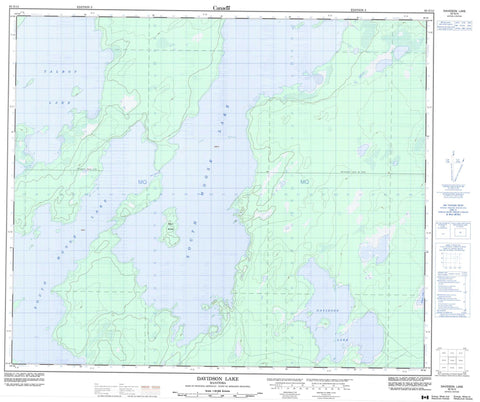 063G13 Davidson Lake Canadian topographic map, 1:50,000 scale