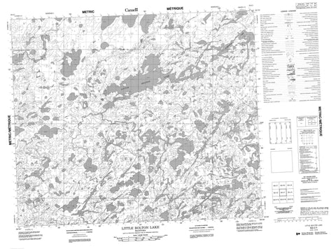 063I01 Little Bolton Lake Canadian topographic map, 1:50,000 scale