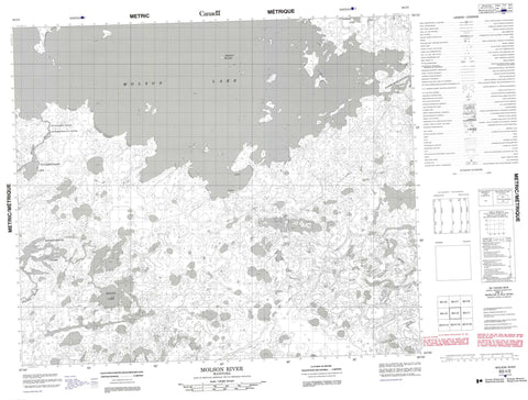 063I02 Molson River Canadian topographic map, 1:50,000 scale