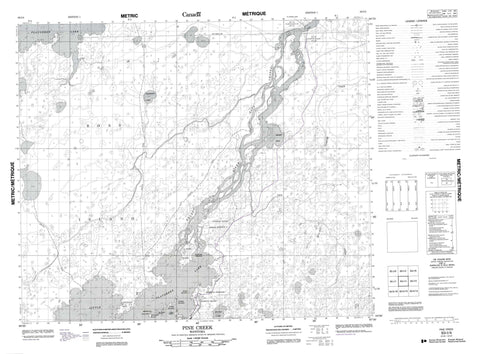 063I04 Pine Creek Canadian topographic map, 1:50,000 scale