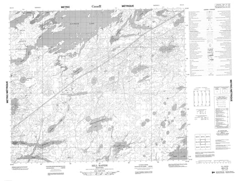 063I13 Hill Rapids Canadian topographic map, 1:50,000 scale