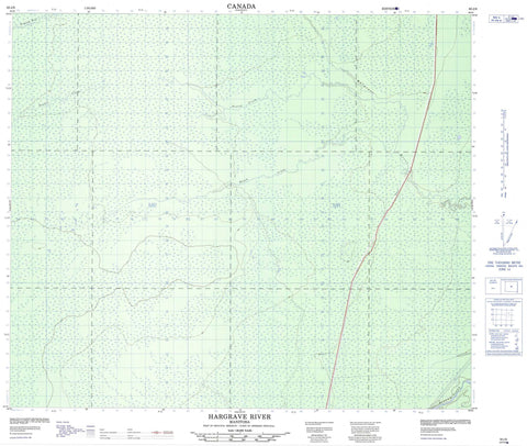 063J06 Hargrave River Canadian topographic map, 1:50,000 scale