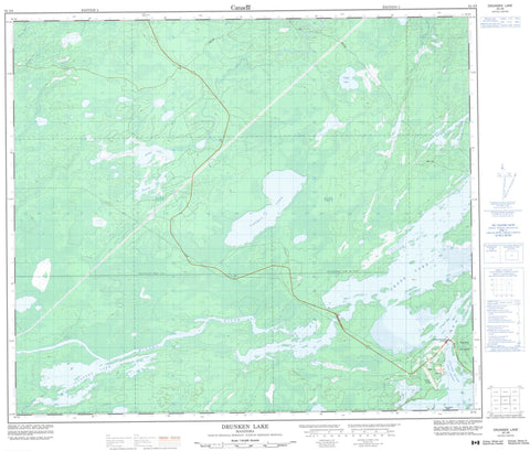 063J09 Drunken Lake Canadian topographic map, 1:50,000 scale