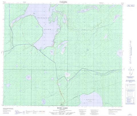 063J12 Buzz Lake Canadian topographic map, 1:50,000 scale