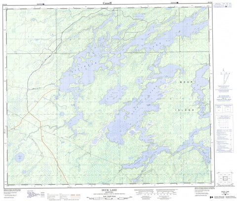 063J16 Duck Lake Canadian topographic map, 1:50,000 scale