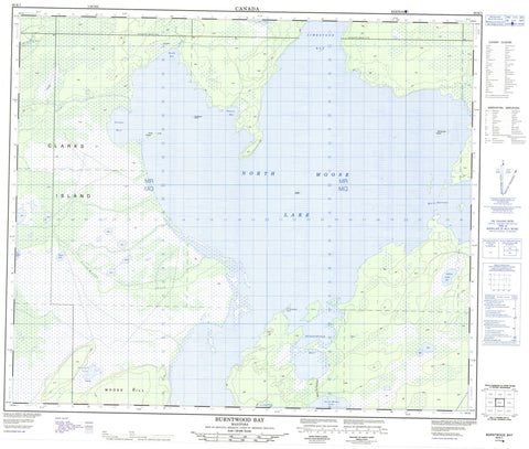 063K01 Burntwood Bay Canadian topographic map, 1:50,000 scale