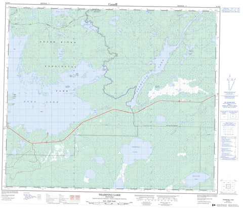 063K09 Tramping Lake Canadian topographic map, 1:50,000 scale