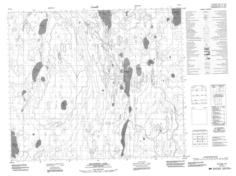 063L06 Saunders Lake Canadian topographic map, 1:50,000 scale