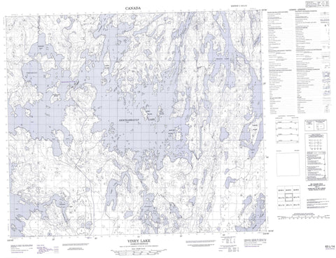 063L14 Viney Lake Canadian topographic map, 1:50,000 scale