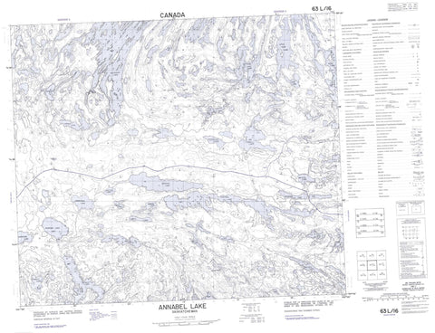 063L16 Annabel Lake Canadian topographic map, 1:50,000 scale