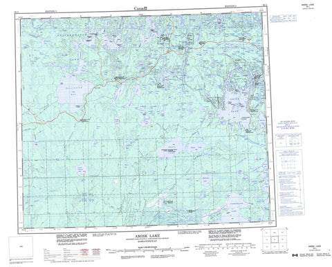063L Amisk Lake Canadian topographic map, 1:250,000 scale