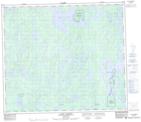 063M03 Sandy Narrows Canadian topographic map, 1:50,000 scale
