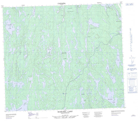 063M07 Marchel Lake Canadian topographic map, 1:50,000 scale