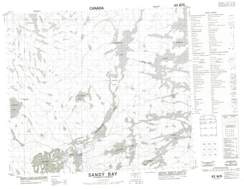 063M09 Sandy Bay Canadian topographic map, 1:50,000 scale