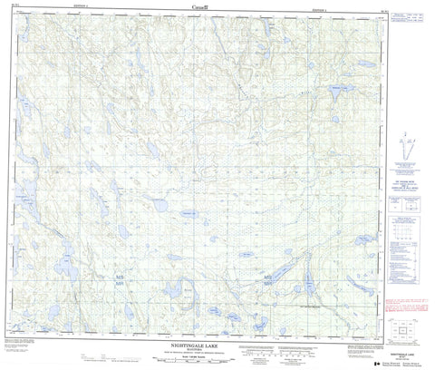 063N01 Nightingale Lake Canadian topographic map, 1:50,000 scale