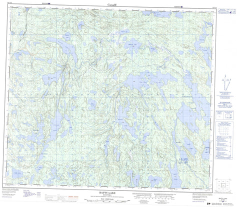 063N02 Batty Lake Canadian topographic map, 1:50,000 scale