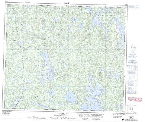 063N07 Takipy Lake Canadian topographic map, 1:50,000 scale