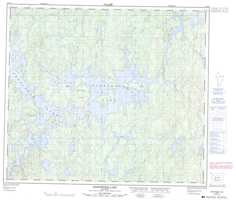 063N08 Burntwood Lake Canadian topographic map, 1:50,000 scale