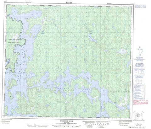 063N16 Highrock Lake Canadian topographic map, 1:50,000 scale