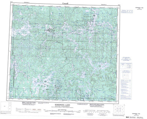 063N Kississing Lake Canadian topographic map, 1:250,000 scale