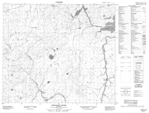 063O11 Apeganau River Canadian topographic map, 1:50,000 scale