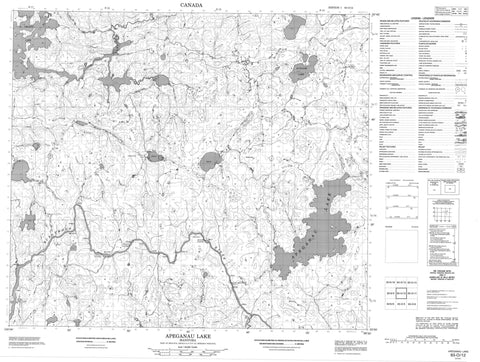 063O12 Apeganau Lake Canadian topographic map, 1:50,000 scale