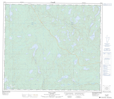 063O13 Hall Lake Canadian topographic map, 1:50,000 scale