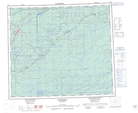 063P Sipiwesk Canadian topographic map, 1:250,000 scale