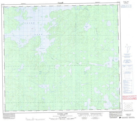 064A13 Gauer Lake Canadian topographic map, 1:50,000 scale